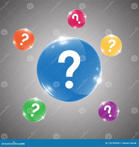 Glossy Rounded Buttons With Question Mark Stock Vector Illustration