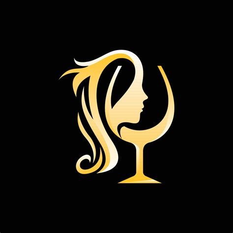 Woman Beauty Glass Wine Illustration Logo 10848379 Vector Art At Vecteezy