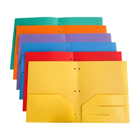 Bnng Heavy Duty Plastic Folders With Clear Front Pocket And Holes