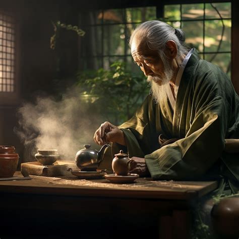 Premium Photo Japanese Old Style Tea Ceremony In An Old Tea House By