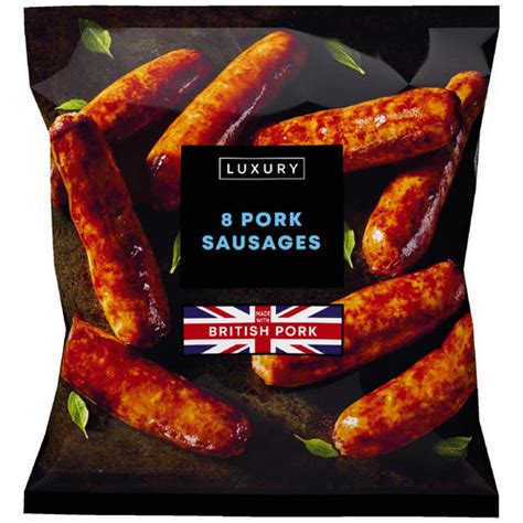 Iceland Luxury 8 Pork Sausages 480g Sausages Iceland Foods