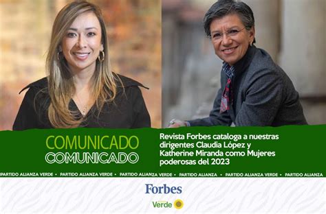 Revista Forbes Cataloga A Nuestras Dirigentes Claudia López Y Katherine Miranda Como Mujeres