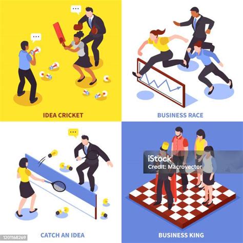 konsep desain bisnis kompetisi ilustrasi stok  gambar