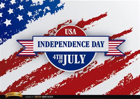 Independence Day Ribbon Grunge USA Flag Vector Download