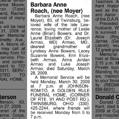 Obituary For Barbara Anne Roach Aged 83 Newspapers