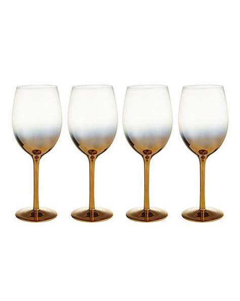 Gold Ombre Wine Glasses Set Of 4 Fifty Plus