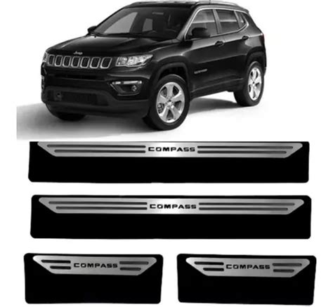 Jogo Soleira Proteção Porta Aço Inox Jeep Compass 2022 Parcelamento