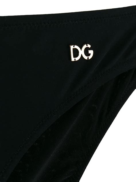 Dolce Gabbana Logo Tag Bikini Bottoms Black Farfetch