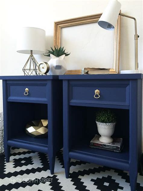 Modern Painted Nightstands With Country Chic Paint Blue Painted