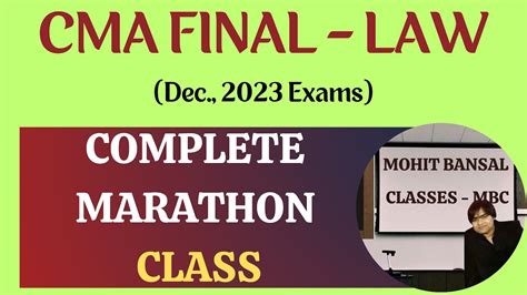 Cma Final Law Complete Marathon Class For Dec Exams Cma