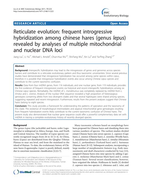 Pdf Reticulate Evolution Frequent Introgressive Hybridization Among