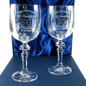 Th Anniversary Engraved Wine Glasses