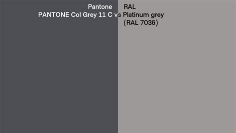 Pantone Col Grey 11 C Vs RAL Platinum Grey RAL 7036 Side By Side