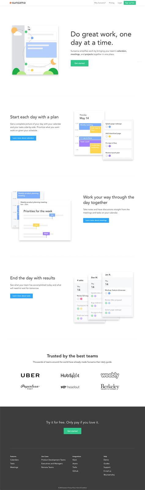Sunsama website design - Lapa Ninja