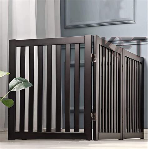 KRAFTEE Foldable Safety Gate Wooden Freestanding Foldable Pet