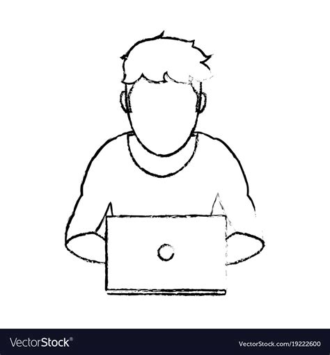 Boy with laptop design Royalty Free Vector Image