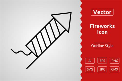 Vector Fireworks Outline Icon Graphic By Muhammad Atiq Creative Fabrica