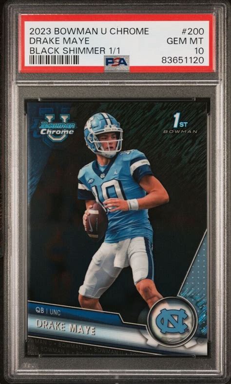 Drake Maye Bowman Chrome University Prospects Black Shimmer