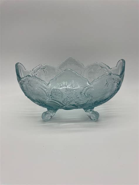 Vintage Jeanette Lombardi Glass Footed Bowl Oval Fruit Dish Etsy