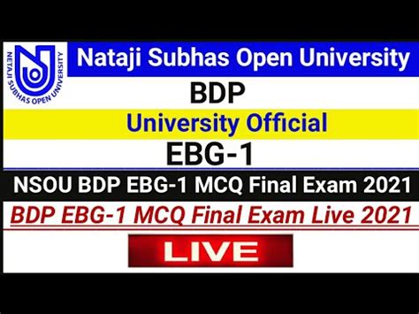 Nsou Bdp Ebg Mcq Final Exam Live Answers Bdp Ebg Mcq Final