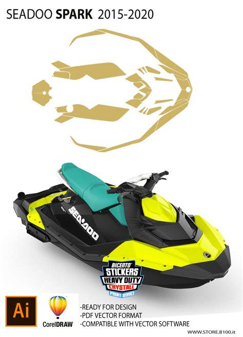 Graphic Template Jet Ski Seadoo Spark 2015 2020 Seadoo Jet Ski Templates B100 It Store