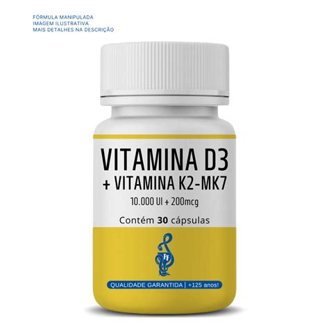 Vitamina D3 10 000ui Vitamina K2 Mk7 200mcg 30 Cps Shopee Brasil