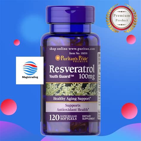 Puritans Pride Resveratrol Mg Softgels Shopee Thailand