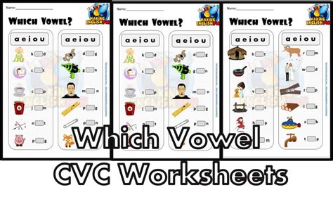 Which Vowel Cvc Worksheets Editablemaking English Fun