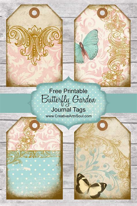 Butterfly Garden Junk Journal Free Printable Tags In Free