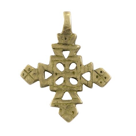 Ethiopian Coptic Cross Brass Pendant X Pc