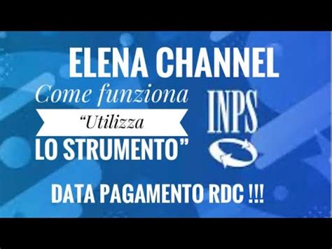 Data Pagamento RDC Come Funziona UTILIZZA LO STRUMENTO Inps YouTube