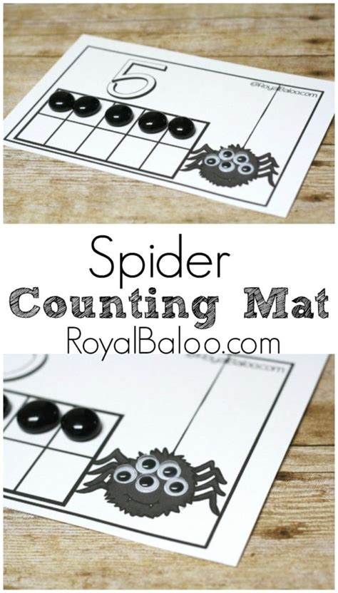 Spooky Spider Counting Mats For Math Practice Royal Baloo Halloween