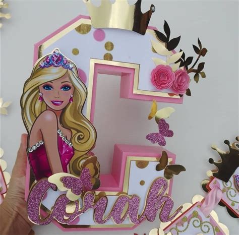 Pin Von Azzalins Creation Auf Barbie Party Decorations 3 D