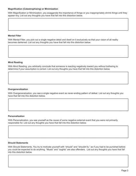 Cognitive Distortions Worksheet Worksheeto Hot Sex Picture