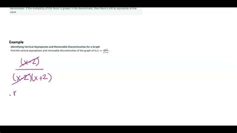 Math 2412 Vertical Asymptotes And Removable Discontinuities Youtube