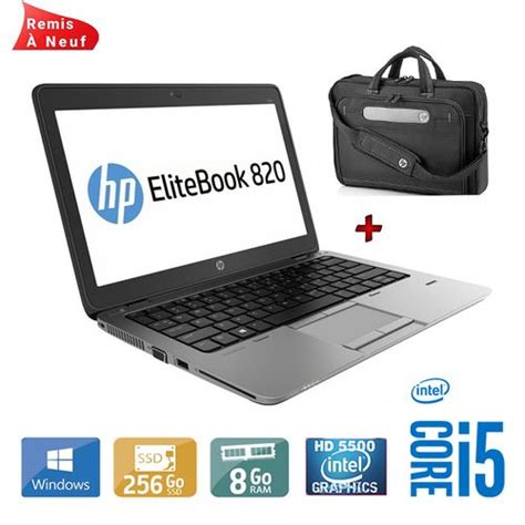 Hp Elitebook 820 G2 Intel® Core I5 5200u 8go 256 Go Ssd 12 5 Remis à Neuf Fiche