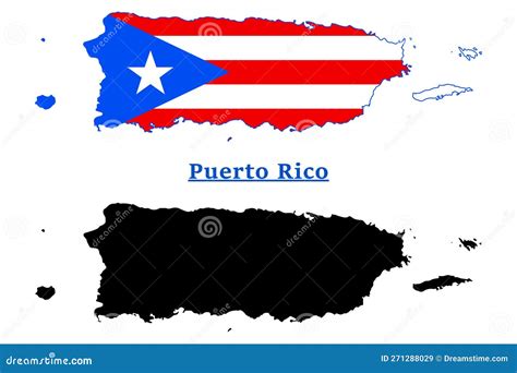 Puerto Rico National Flag Map Design Stock Vector - Illustration of ...