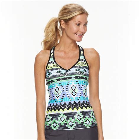 Womens Zeroxposur Tribal Racerback Tankini Top Kohls Racerback