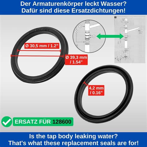 Armaturenkörper Dichtung Set passend für Blanco 128600 Armatur Spüle