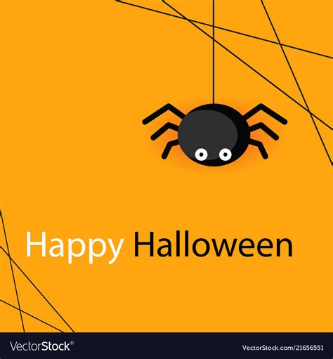 Happy halloween spider web and spider orange backg