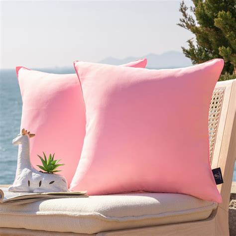 Phantoscope Outdoor Waterproof Decorative Throw Pillow, 18" x 18", Pink, Pack of 2 - Walmart.com ...