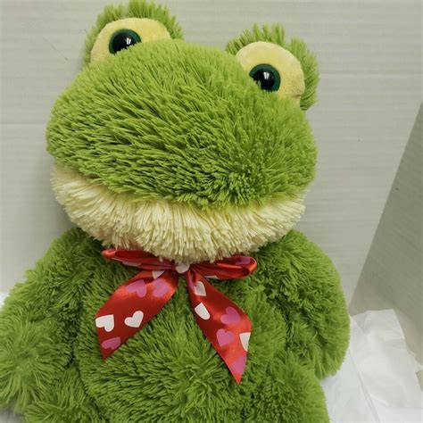 Valentine Day Dan Dee Frog 20 Plush Red Bow Stuffed Animal Toy