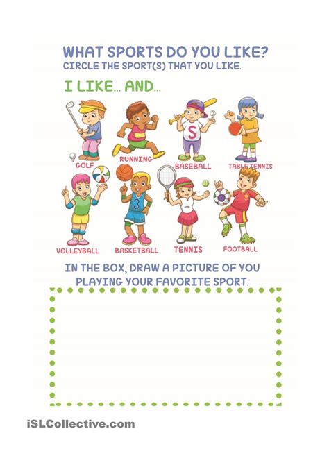 Sports For Kids Worksheets Samples