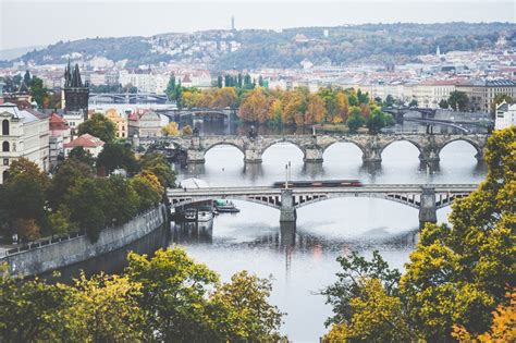 Picture Cities Prague Czech Republic Bridge River Charles X