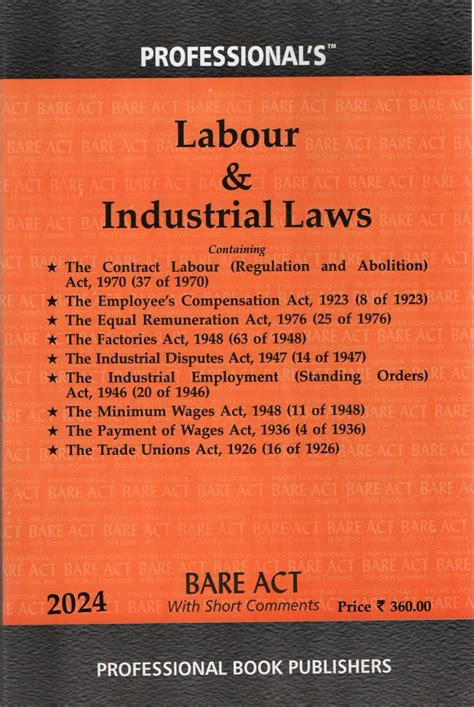 Buy Labour And Industrial Law Bare Acts Latest 2024 EDITION