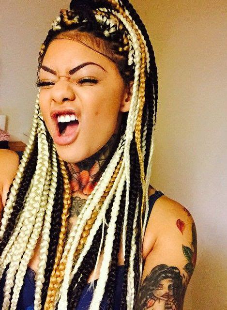 Black And Blonde Hair Blonde Box Braids Inspiration Afro Hair