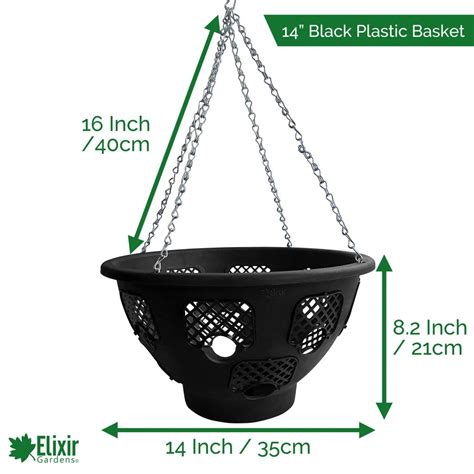 Black Easy To Fill Hanging Baskets Elixir Garden Supplies