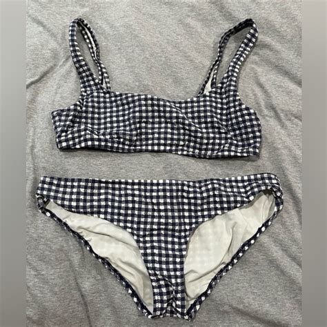 J Crew Swim J Crew Buffalo Check Bikini Set Poshmark