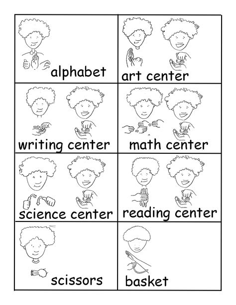 Asl Worksheet For Kids