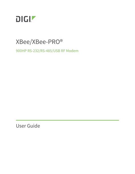 PDF XBee PRO 900HP RF Modem User Guide Revision B XBee XBee PRO